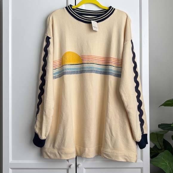 NWT Free People Boardwalk Sweatshirt, XS - Picture 3 of 4